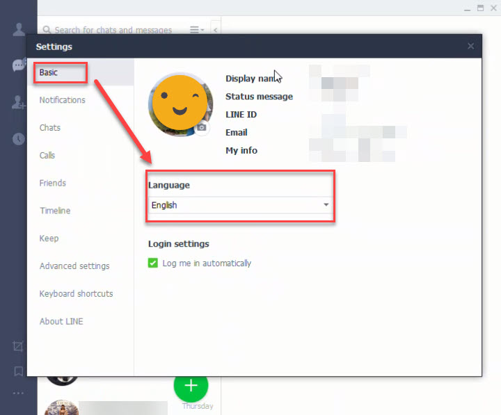 เปลี่ยนภาษา ใน LINE PC อย่างไร ตั้งค่าเมนูภาษาไทย
