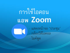 การใช้ไอคอน รูปกล้องวีดิโอ และรูปไมล์ แอพ Zoom
