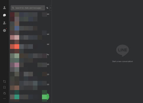 Dark mode บน LINE PC